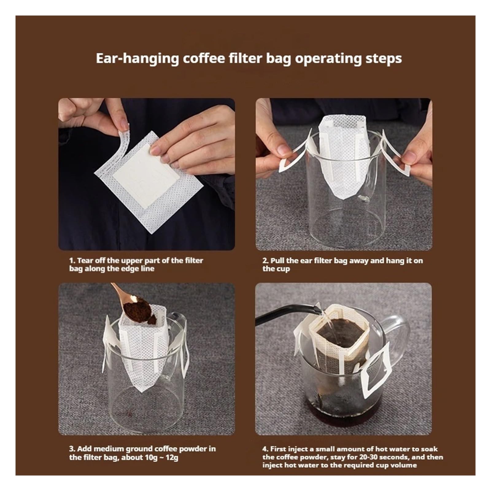 25-500 Stücke Kaffee Filter Papier Taschen Einweg Drip Kaffee Papier Pack Tragbare Hängende Ohr Espresso Kaffee Zubehör Tee Werkzeug(500pcs)