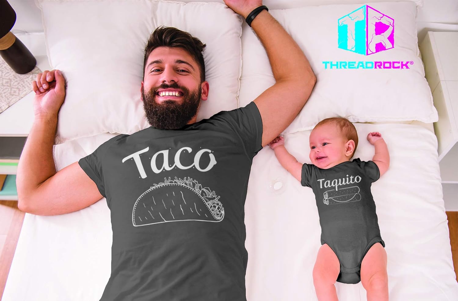 Threadrock Taco & Taquito Infant Bodysuit & Men's T-Shirt Matching Set