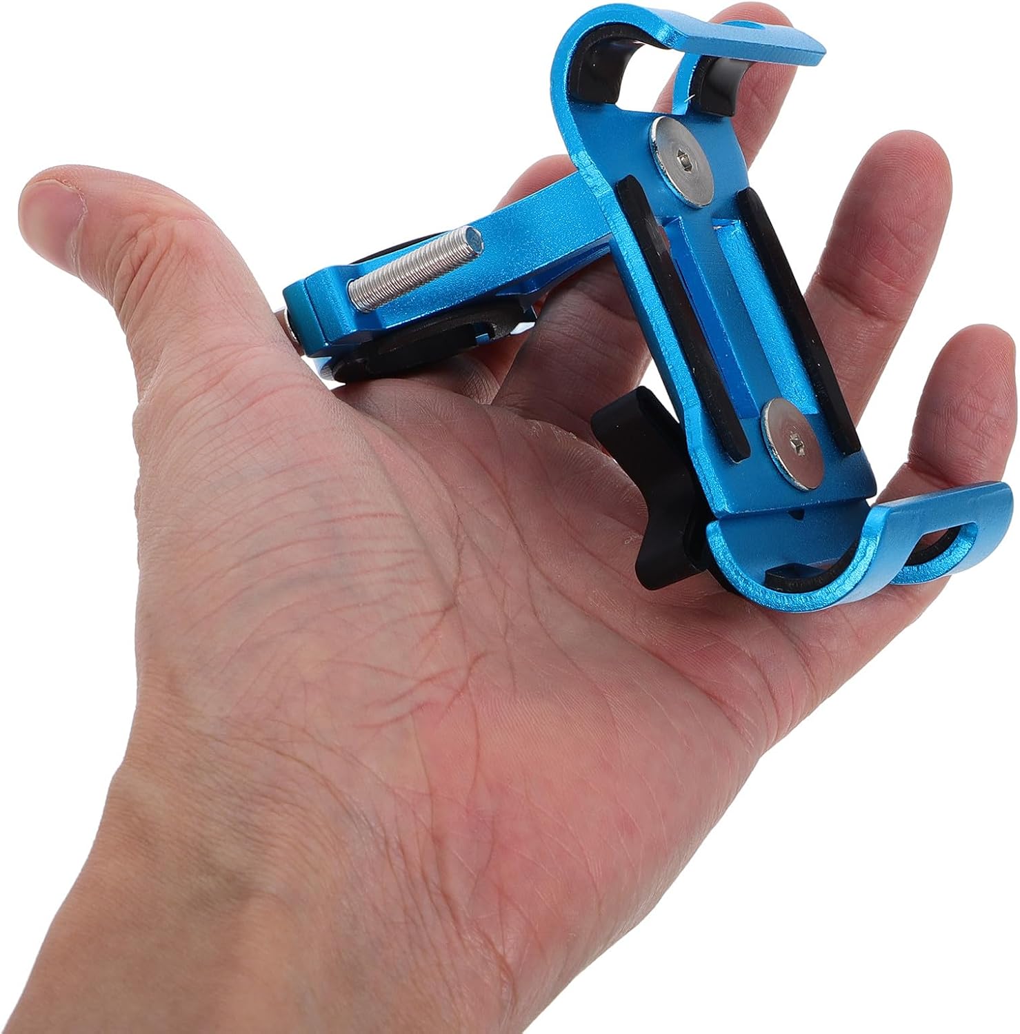 Motorcycle Phone Mount and Bike Phone Holder for Smartphones, Aluminum Alloy Fixed Handlebar Mount, Blue Stable Design, Compatible with Motorcycles, Bicycles, and Electric Bikes