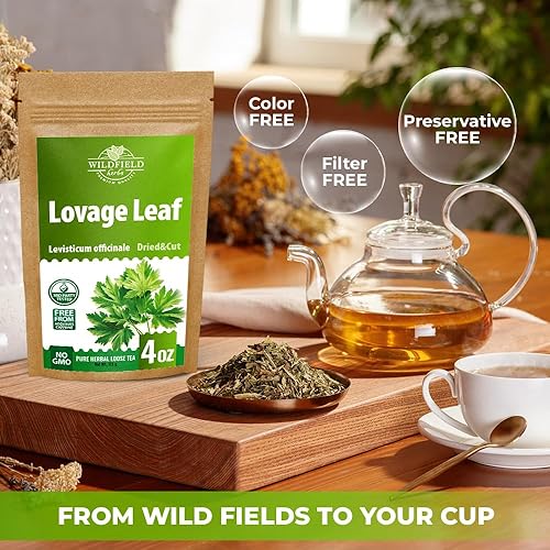 Miniatura 5 de 4 oz. de hojas de apio de monte secas Hierba de apio Té de hierbas (Levisticum officinale) - 113g de té de hierbas Levísticum