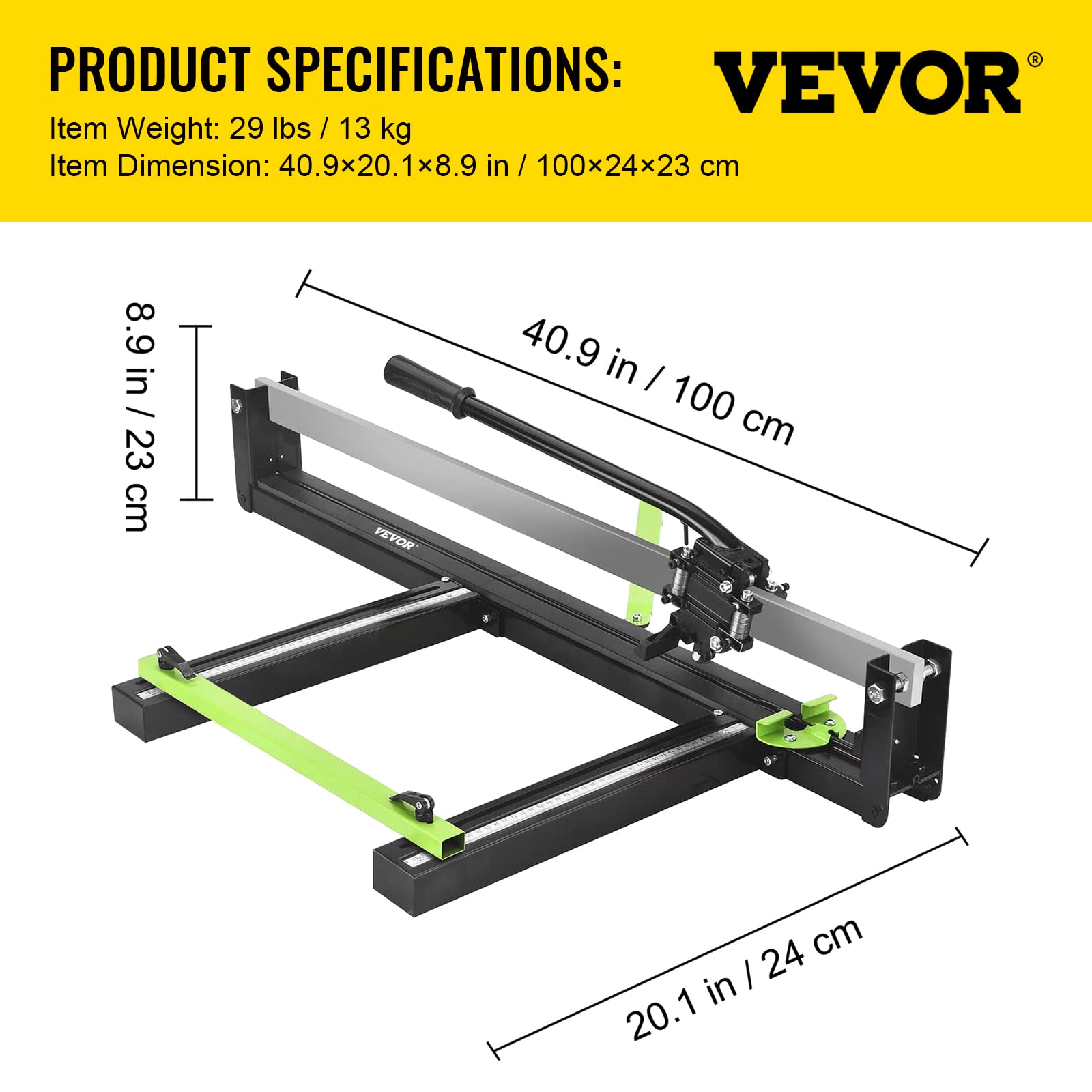 VEVOR Coupe Carrelage Manuel 35-800 mm Coupe-Carreaux, Épaisseur Coupe 6-15 mm Coupeur de Carrelage Réglable Robuste avec Positionnement Professionnel pour Couper Céramique Carreaux Porcelaine