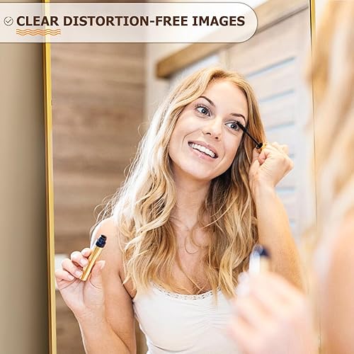 Vista 101 de Espejo arqueado de longitud completa, espejo arqueado de 36 x 78 pulgadas con soporte, montado en la pared para baño, vestidor, para colgar