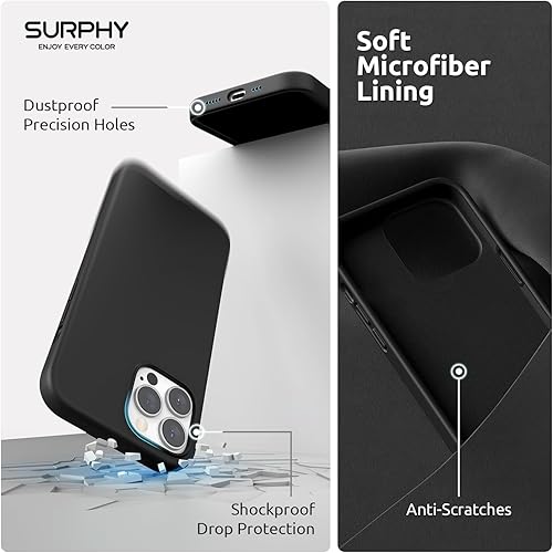 Miniatura 5 de SURPHY Funda magnética diseñada para iPhone 13 Pro compatible con MagSafe (6.1 pulgadas versión 2021), funda de silicona líquida con forro de