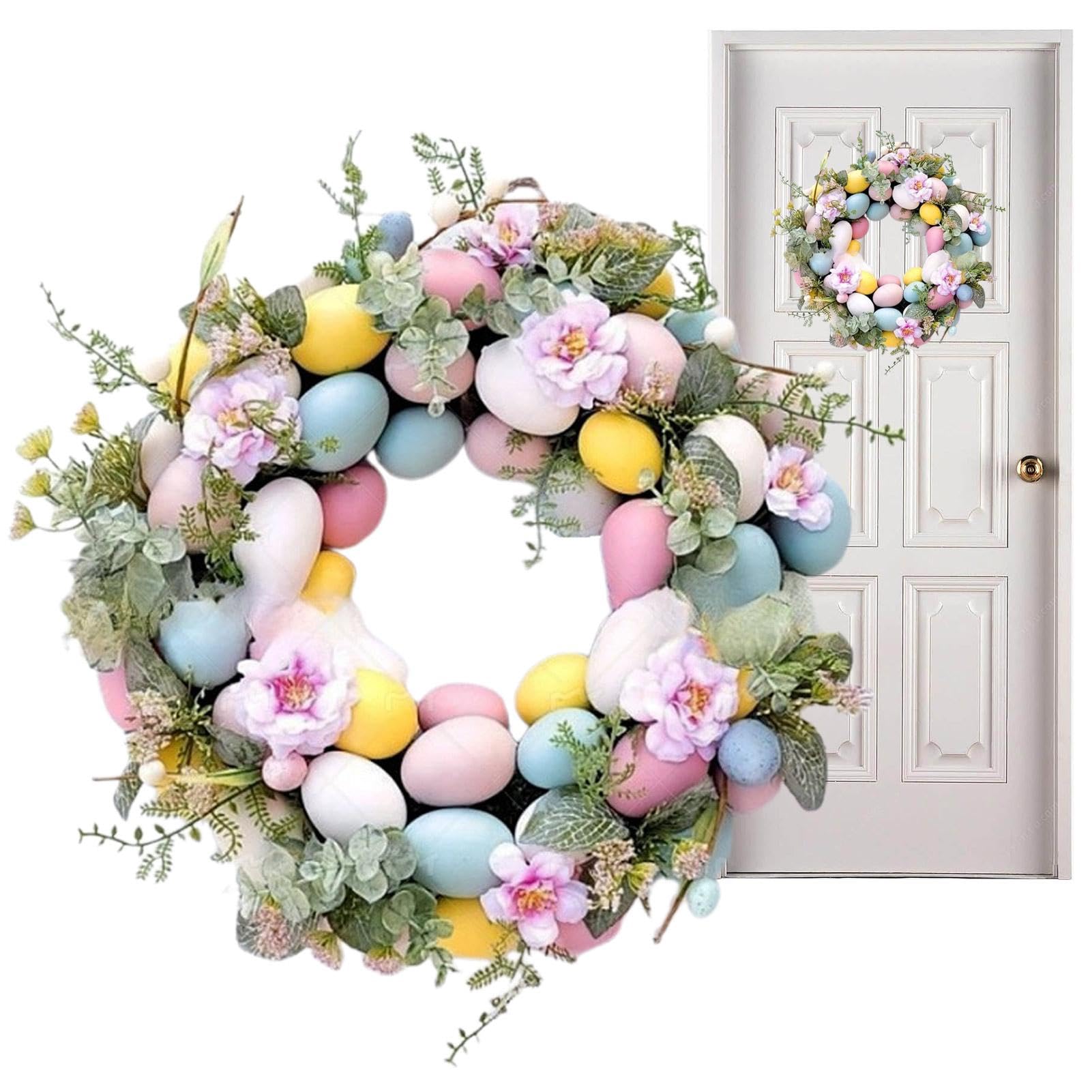 Decorazioni Pasquali | 2026 LED Pasquali Artificiale - Ghirlanda Per Porta E Appendiparete,Per Parete Porta Finestra Interno Esterno Cucina Camera da Soggiorno