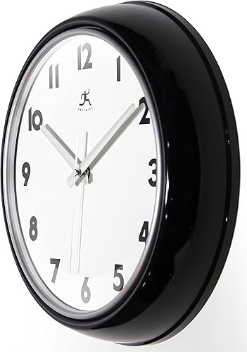 Miniatura 2 de Infinity Instruments Lux - Reloj de pared negro, retro de 12 pulgadas, moderno reloj de pared, fácil de leer, ideal para sala de estar, oficina,