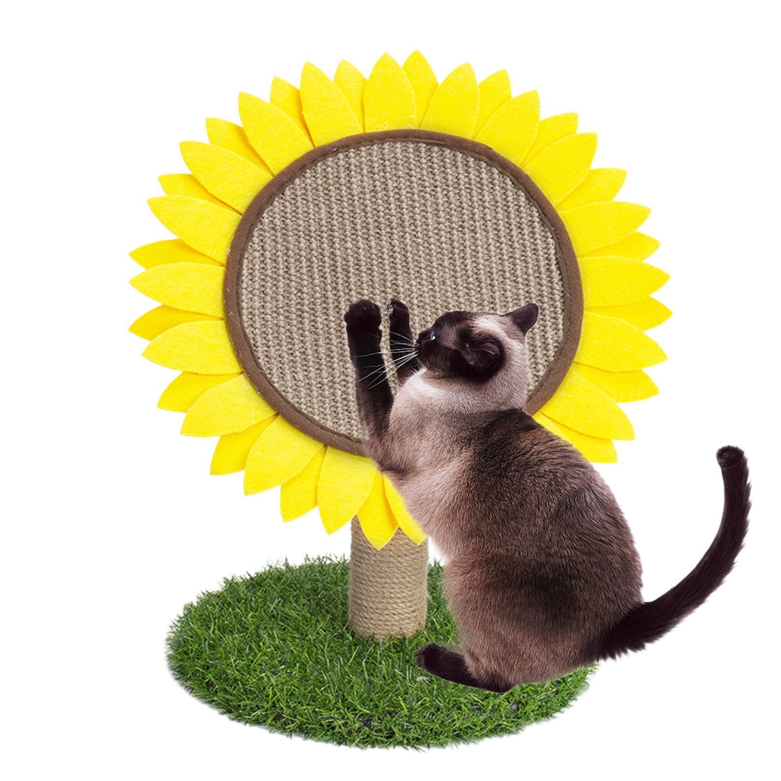 Tiragraffi per gatti a di girasole, simpatico tiragraffi per gatti con albero di gatto e fiori, forniture per animali domestici, accessori per gattini per attività interac | albero di gatto e fiori, forniture per animali domestici, per per attività intera