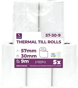 50 Rouleaux Papier Thermique 57x9mm - Sans BPA, Pour Terminal Paiement Carte Bancaire