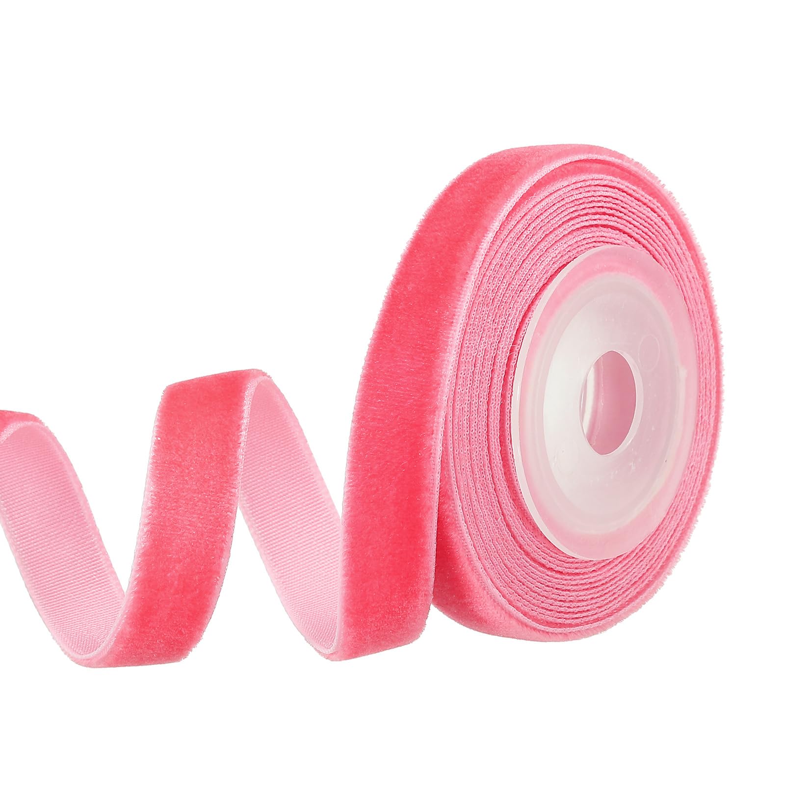PATIKIL 0.35 Inch x 2.18 Yards Velvet Ribbons, Single Faced Vintage Velvet Ribbons Spool Perfect for Decor Gift DIY Wrapping Craft Wedding Hair Bow, Camellia Red