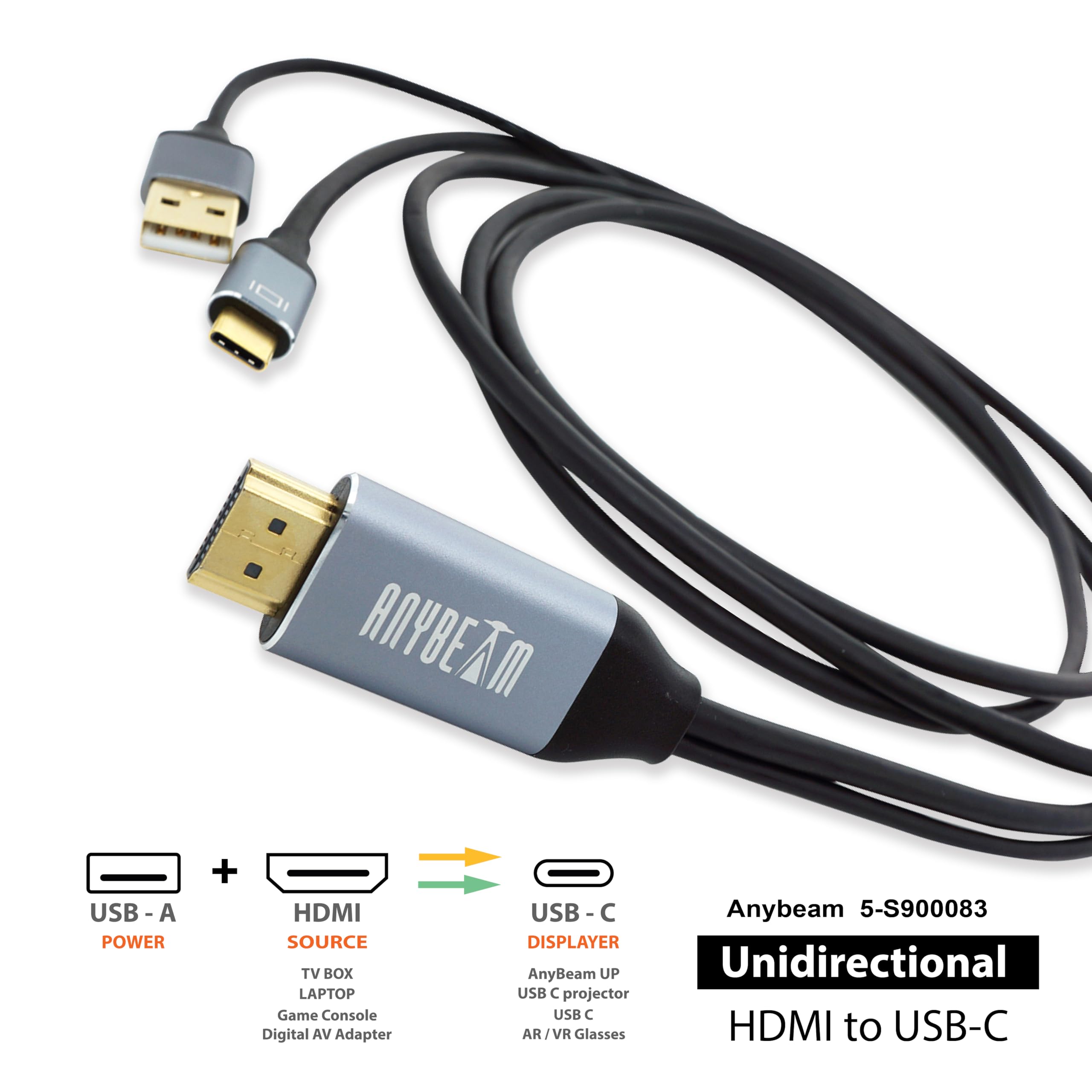Amazon.com: AnyBeam HDMI to USB C Adapter Cable 4K60Hz 6.6FT, HDMI