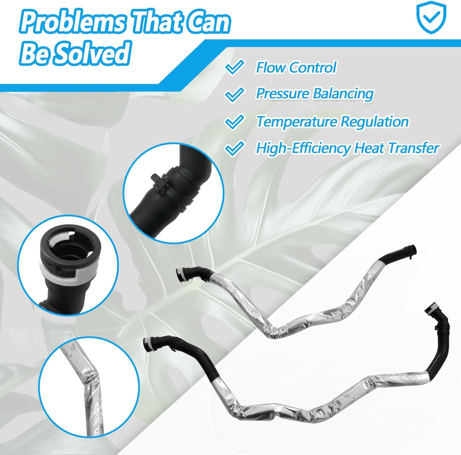 HVAC Heater Water Hose Inlet-Outlet Fit for Ford F150 2017-2020 Replace HL3Z-18472-E HL3Z-18472-F 2Pcs