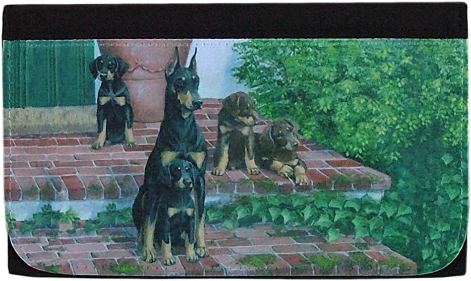 Doberman Pinscher Picture Wallet #2 - Black Poly Duck Material with dog Artwork Cover