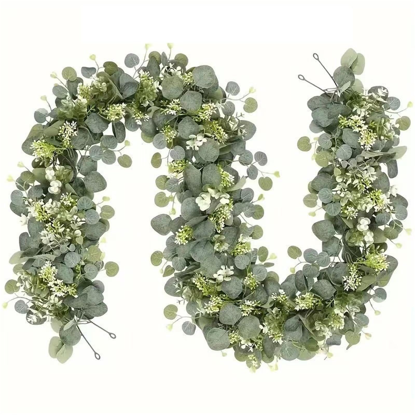 Wbcdxcbb One Color Simulated Eucalyptus Leaves, Vine Strips, Thorn Fruit Decoration 1Pcs
