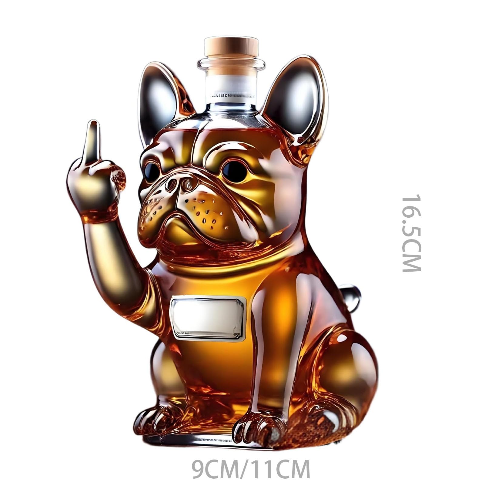 Karafka z dekanterem do wina - karafka z karafką do whisky, francuski buldog whisky, karafka do whisky w kształcie posągu majora, zabawne prezenty. (4 szt.)