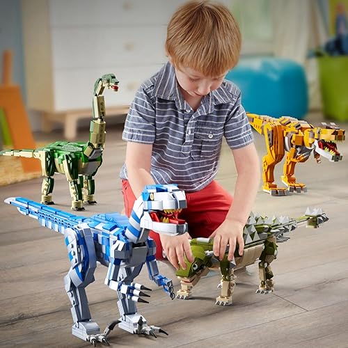Miniatura 5 de LEQUMOC L006, Kit de construcción de dinosaurio, Giganotosaurus Jurassic, Dino World Park, juego para niños y niñas, a partir de 4 años, 656 unidades