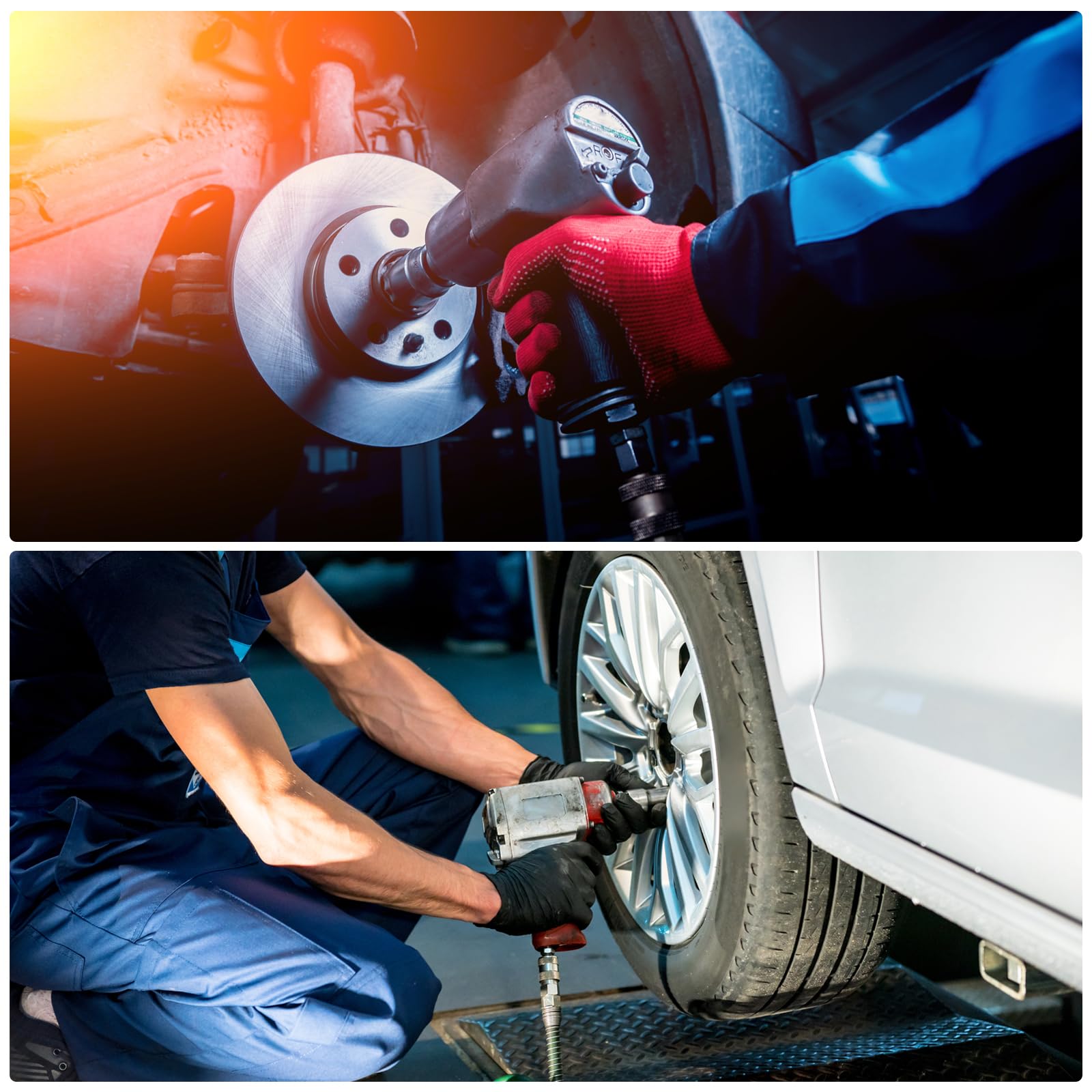 1/2-Pollice Poco Profonda Presa Impatto 6-Punti Cr-V 7/16 Pollici