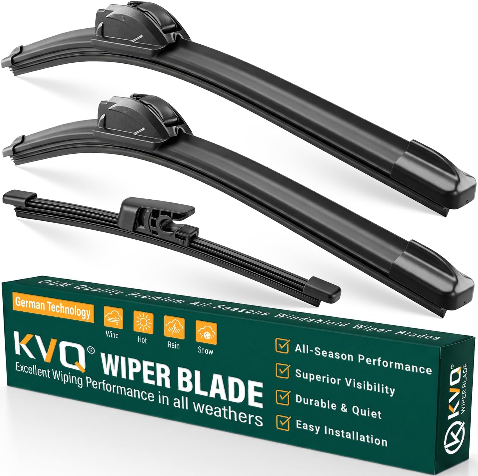 Windshield Wiper Blades Replacement for Hyundai Veloster 2012 2013 2014 2015 2016 2017,Original Equipment Replacement Front Rear Wiper Blade Set - 26" 18" 8" (Set of 3)