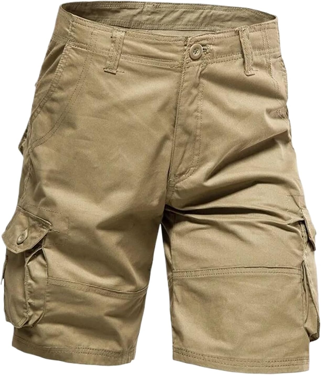 Summer Cotton Casual Shorts Men Multi Pockets Cargo Knee Length Pants Mens Loose Sports Shorts