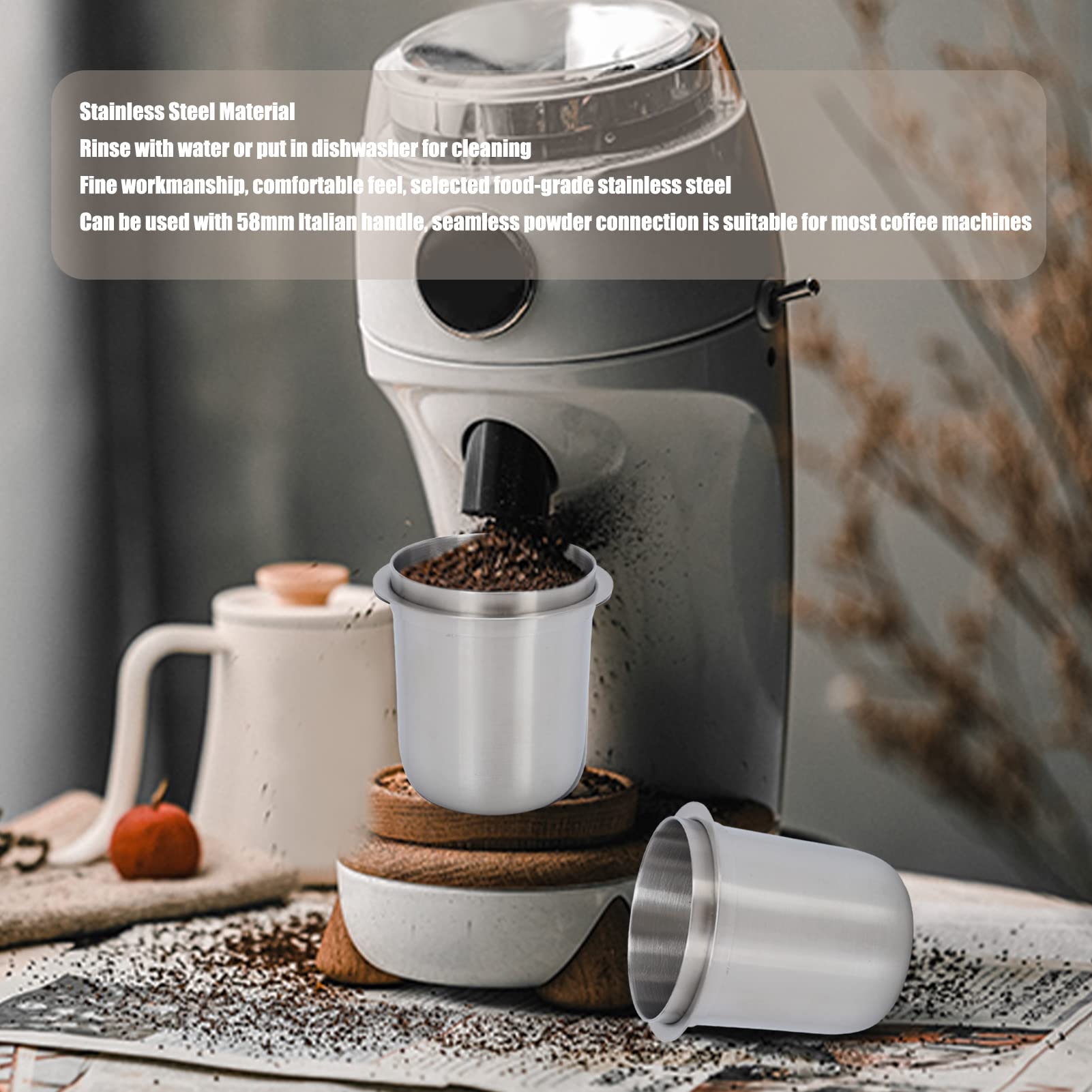 58mm Dosing Cup 150ml Espresso Coffee Portafilter Espresso Coffee Dosing Cup 58mm Stainless Steel Universal Accessrioes for Barista Home Cafe - Image 3