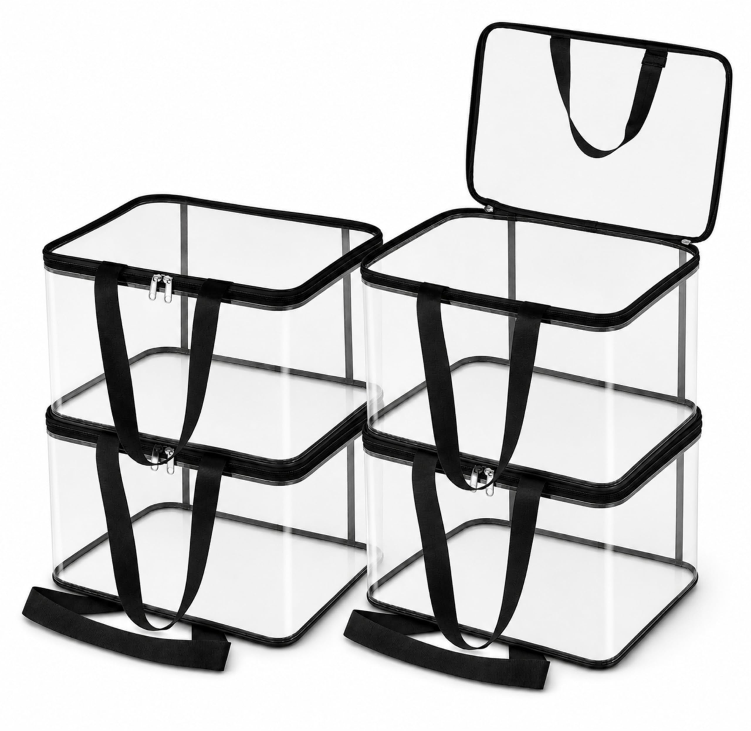 Pack of 4 Transparent Storage Bag for Saree Covers,Clothes, Lehenga, Blankets, Bedsheets, Toys, Docs|Wardrobe Organizer|Clear Storage Box Bag (4, TRANSPARENT, GENERAL)-image-23