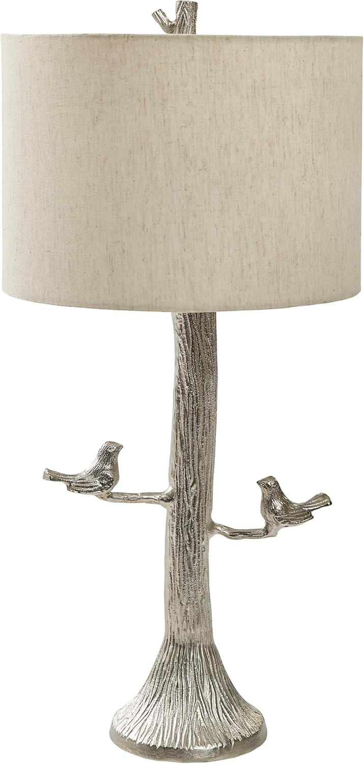Park Designs Songbird Lamp with Shade, Table Accessory for Springtime Seasonal Decor, Metal Lamp with 100% Cotton Shade for Spring Decorating