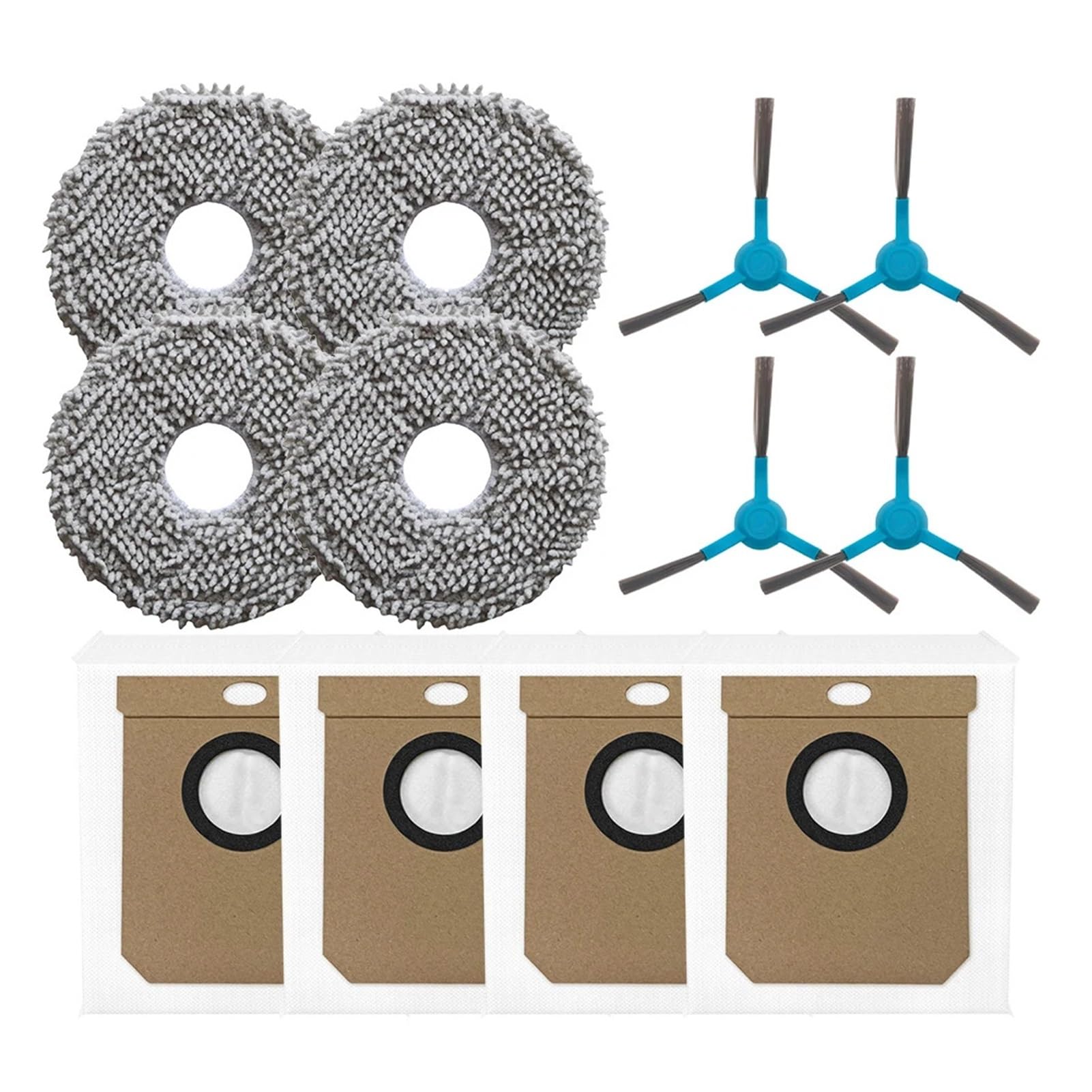Dirlux Compatible with Cecotec Conga 20090 ProAI Robot Vacuum Mop Cloth Dust Bag Side Brush Kit(A)