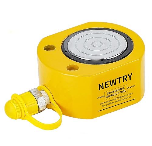 NEWTRY Gato hidráulico de 10T, portátil de perfil bajo, 0.43' de extensión, para construcción naval, puentes, construcción