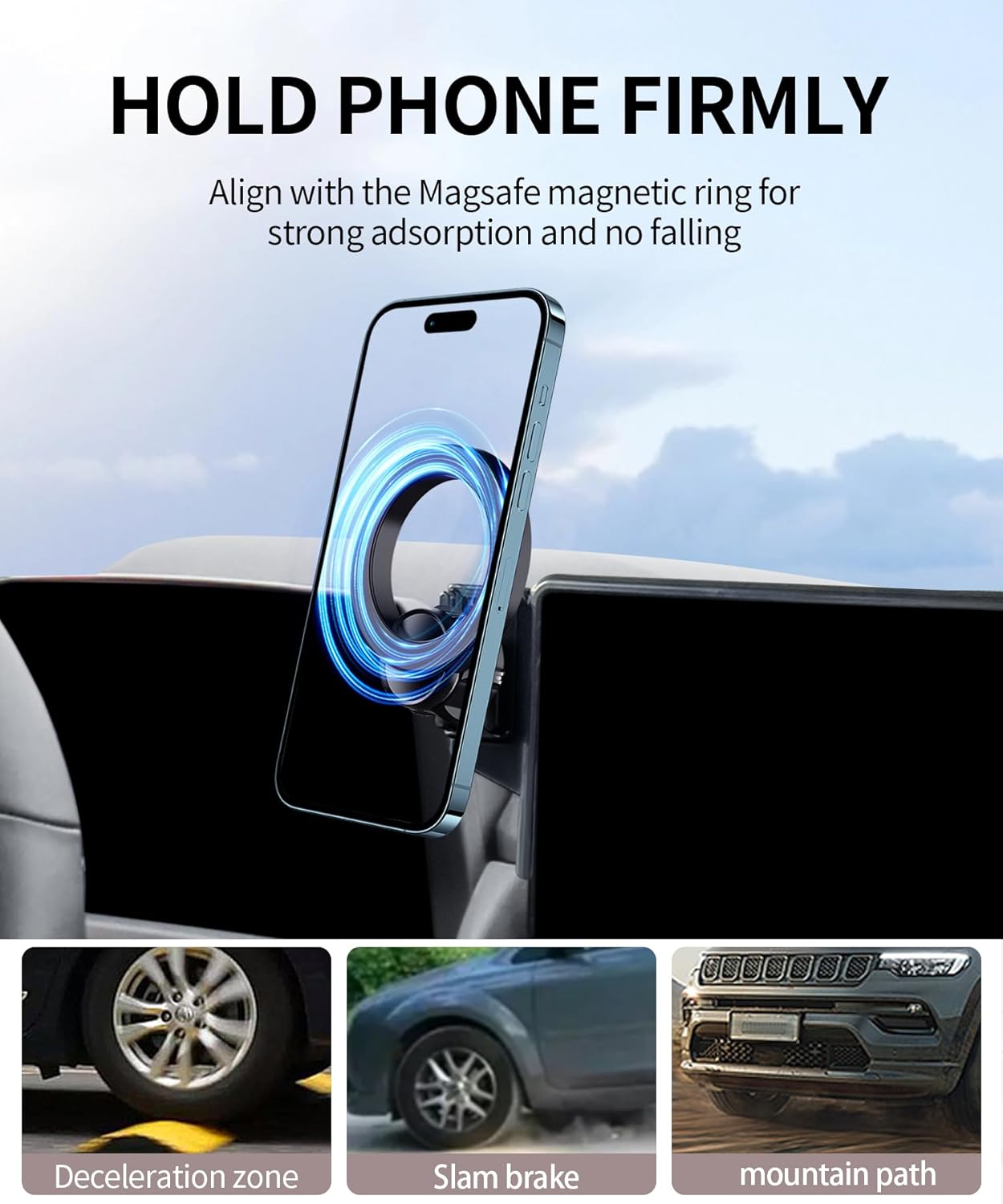 MaserWeller Car Phone Holder for Honda Accord 2023-2026 Accessories 12.3-Inch Screen Fixed Clip, 360° Rotation Phone Mount Compatible with MagSafe, Cell Phone Holder that Does Not Affect Air Vent