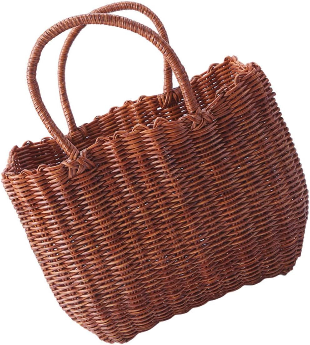 BESPORTBLE 1pc Basket Wicker Picnic Baskets Vegetable Storage Basket Portable Basket Out Door Decor Tote Basket Fruit and Vegetable Basket Outdoor