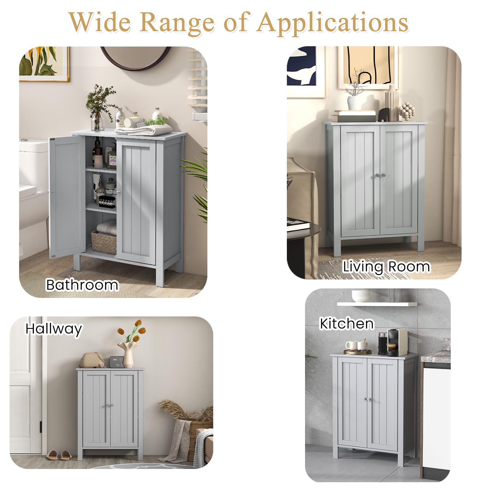 Armoire De Salle De Bain 60x30x80,5 Cm - Meuble Rangement Noir Avec 2 Portes Et 3 Étagères Réglables
