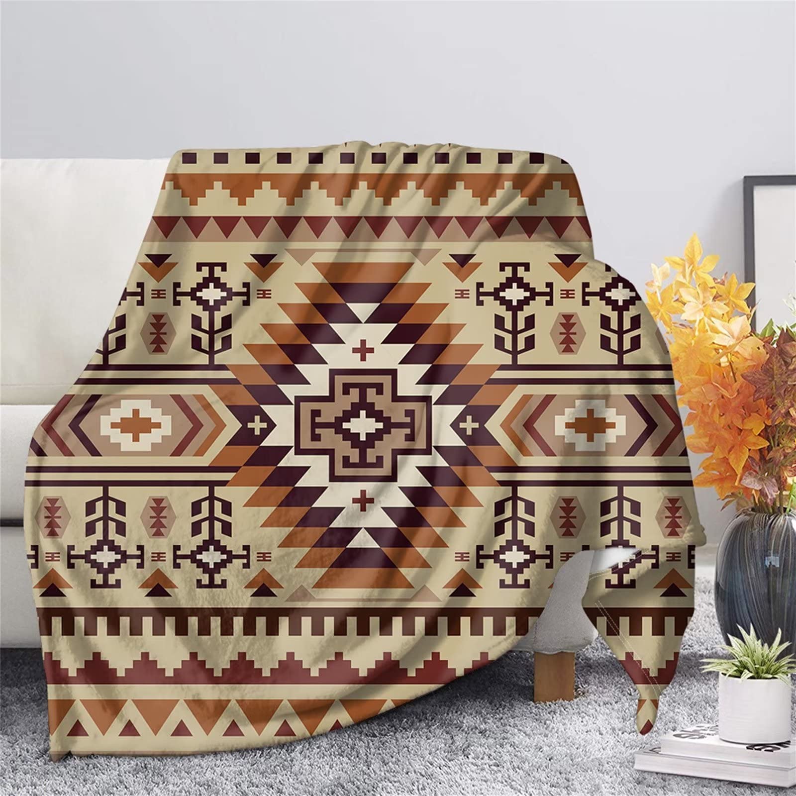 Coperta In Pile Kokopelli Southwestern USA - Flanella Antipilling 150x100 Cm - Morbida Per Divano E Letto