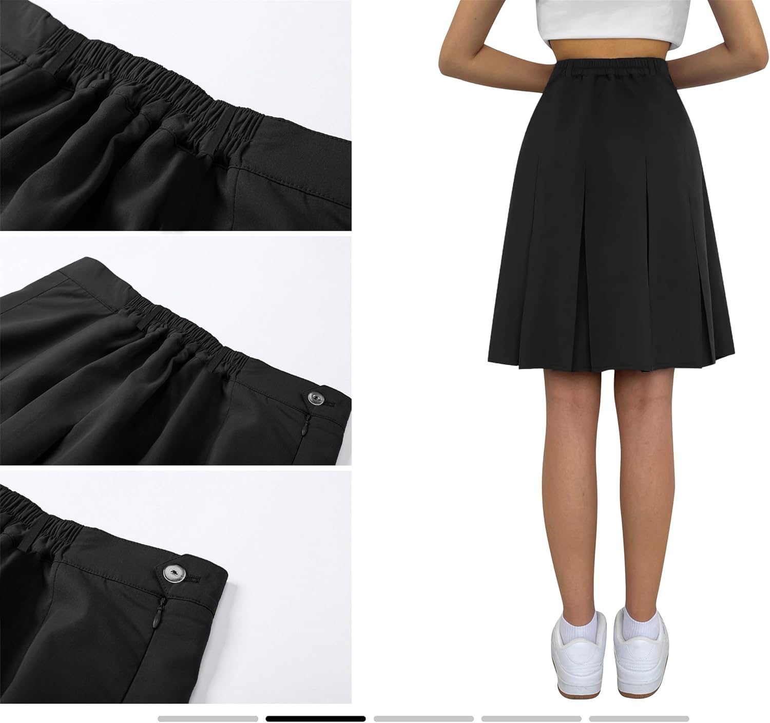 SANGTREE Women Knee Length Pleated Skirts, Girl Midi Long High Waisted Skirt, 6 Years - US 4XL