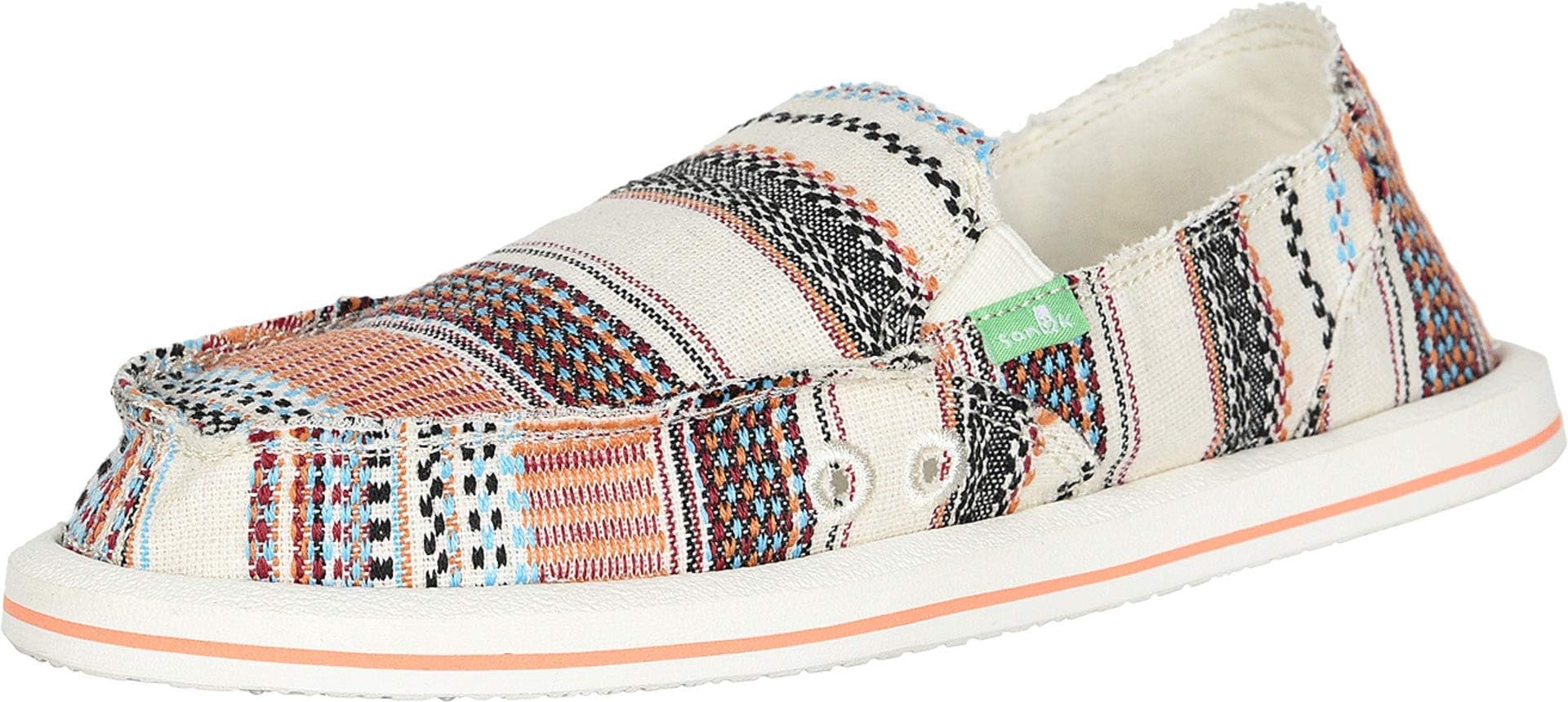 Sanuk Women's Donna Tribal Loafer Flat, Magenta Multi Tribal Stripe, 36 EU