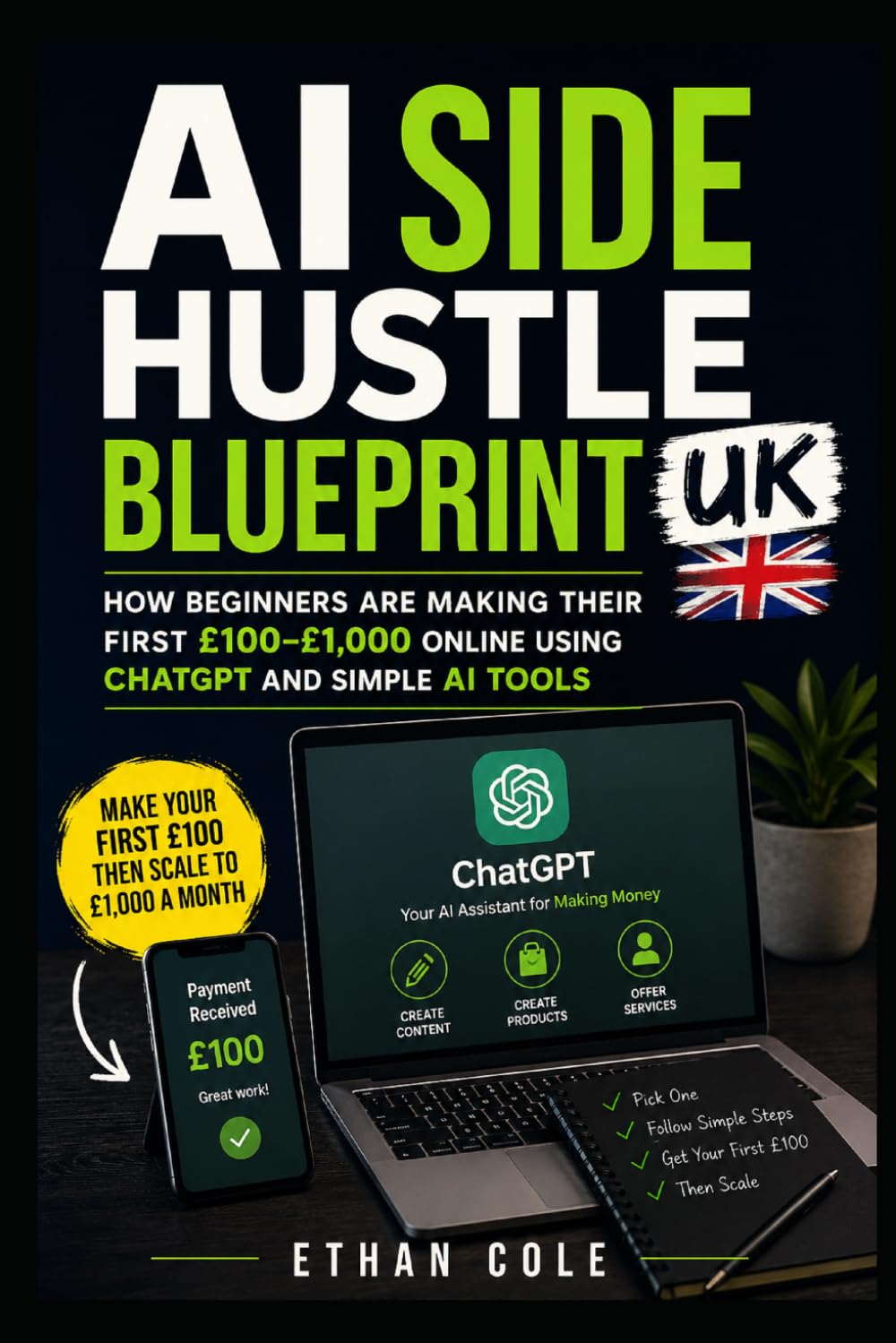 AI Side Hustle Blueprint UK: How Beginners Are Making Their First £100–£1,000 Online Using ChatGPT and Simple AI Tools