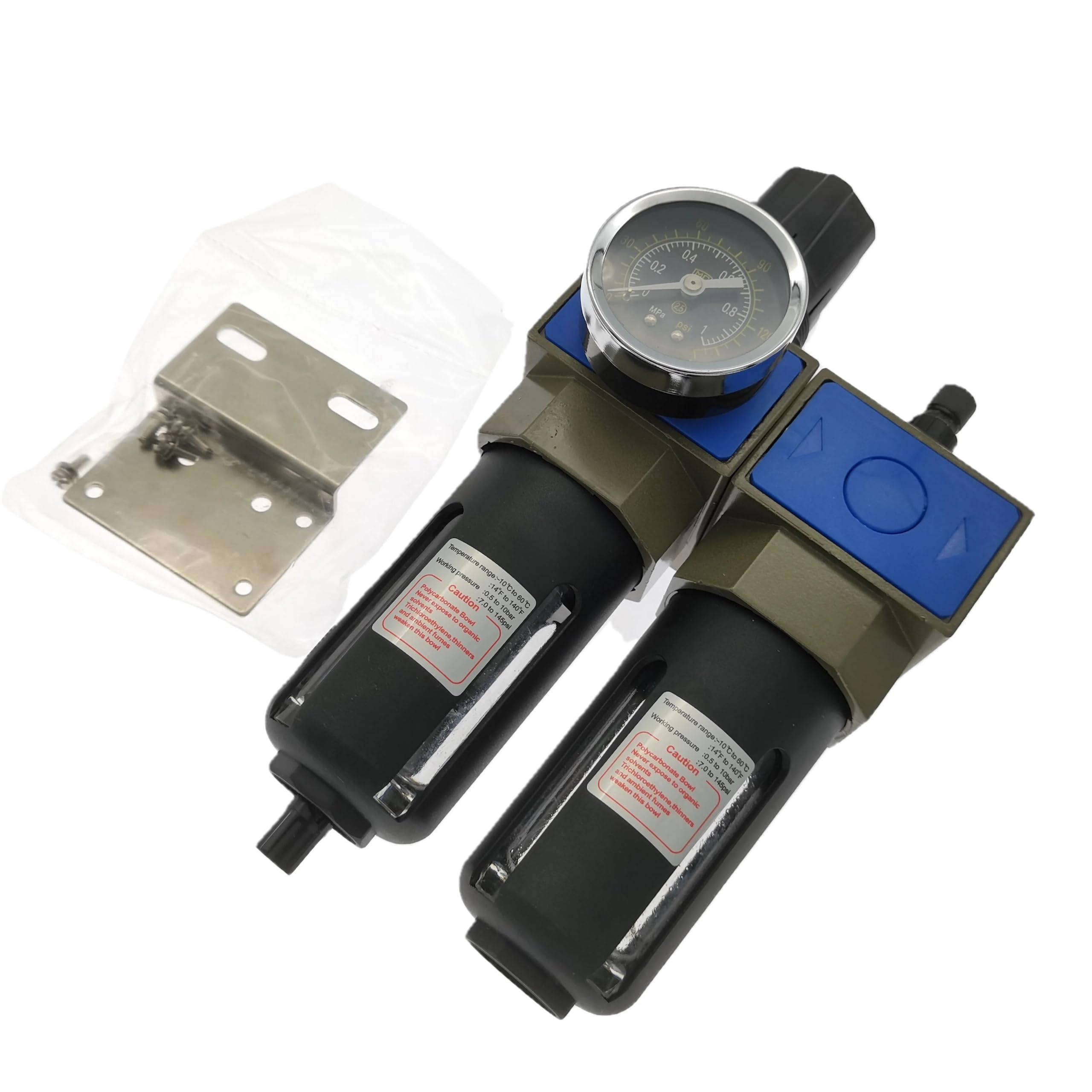 Jwvialel Ufr-L-04 Ufr/L-02/03/04 Air Combination Filter Regulator + Lubricator Frl 2 Units 1Pcs(Ufr-L-04)