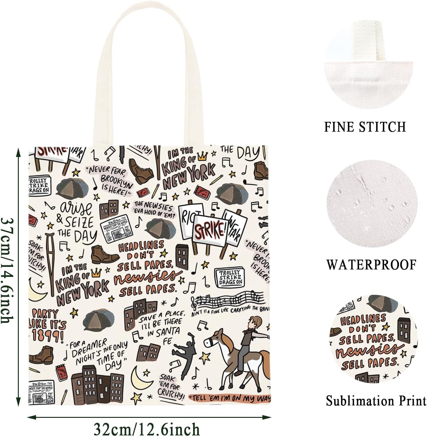 WCGXKO Theatre Lover Gift Musical Gift Musical Theater Zipper Pouch Makeup Bag (The Day tote) - Image 2