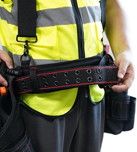 Miniatura 8 de MELOTOUGH Cinturón de trabajo acolchado, cómodo cinturón de herramientas con anillos en D, cinturones de trabajo resistentes con correa de asa para
