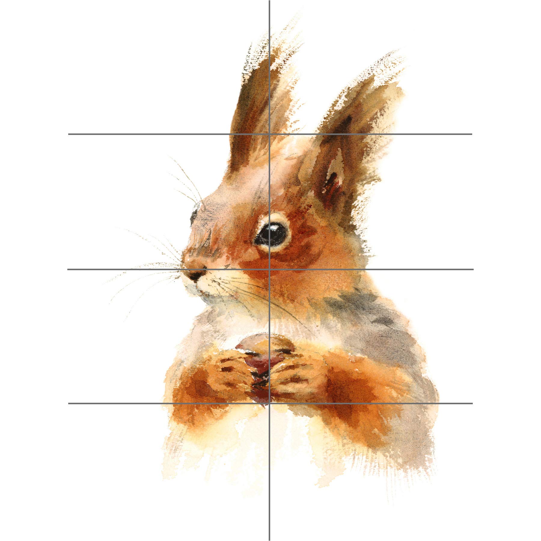 Artery8 Squirrel Watercolour With Nut XL Giant Panel Poster (8 Sections)