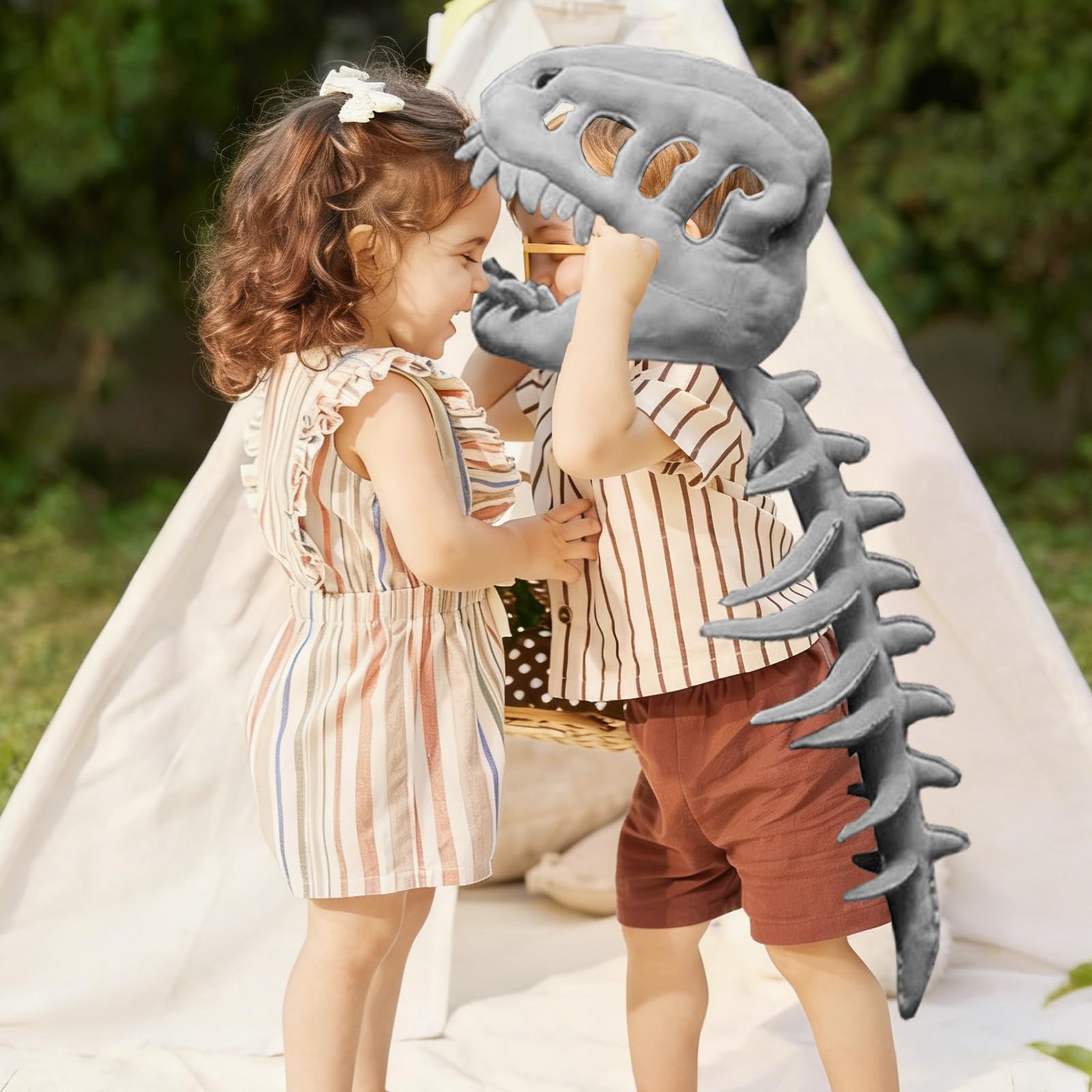 LUKIUP Kostium Dinozaura, Kostium miękkiego szkieletu dinozaura, realistyczny kostium szkieletu dinozaura, Halloween Cosplay lekka kombinezon z fosyli dinozaura, na imprezy w kostiumach