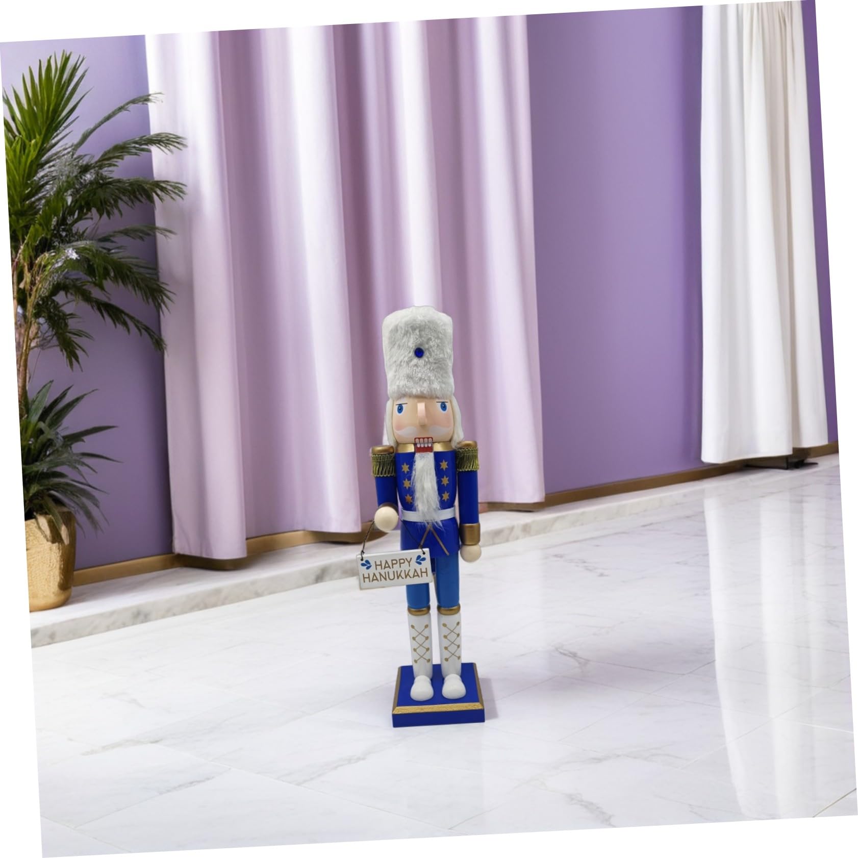 Cascanueces de Hanukkah Figura de Soldado de Decoración Tradicional de Madera para Mesa Adorno Festivo Judío para Fiestas Navideñas