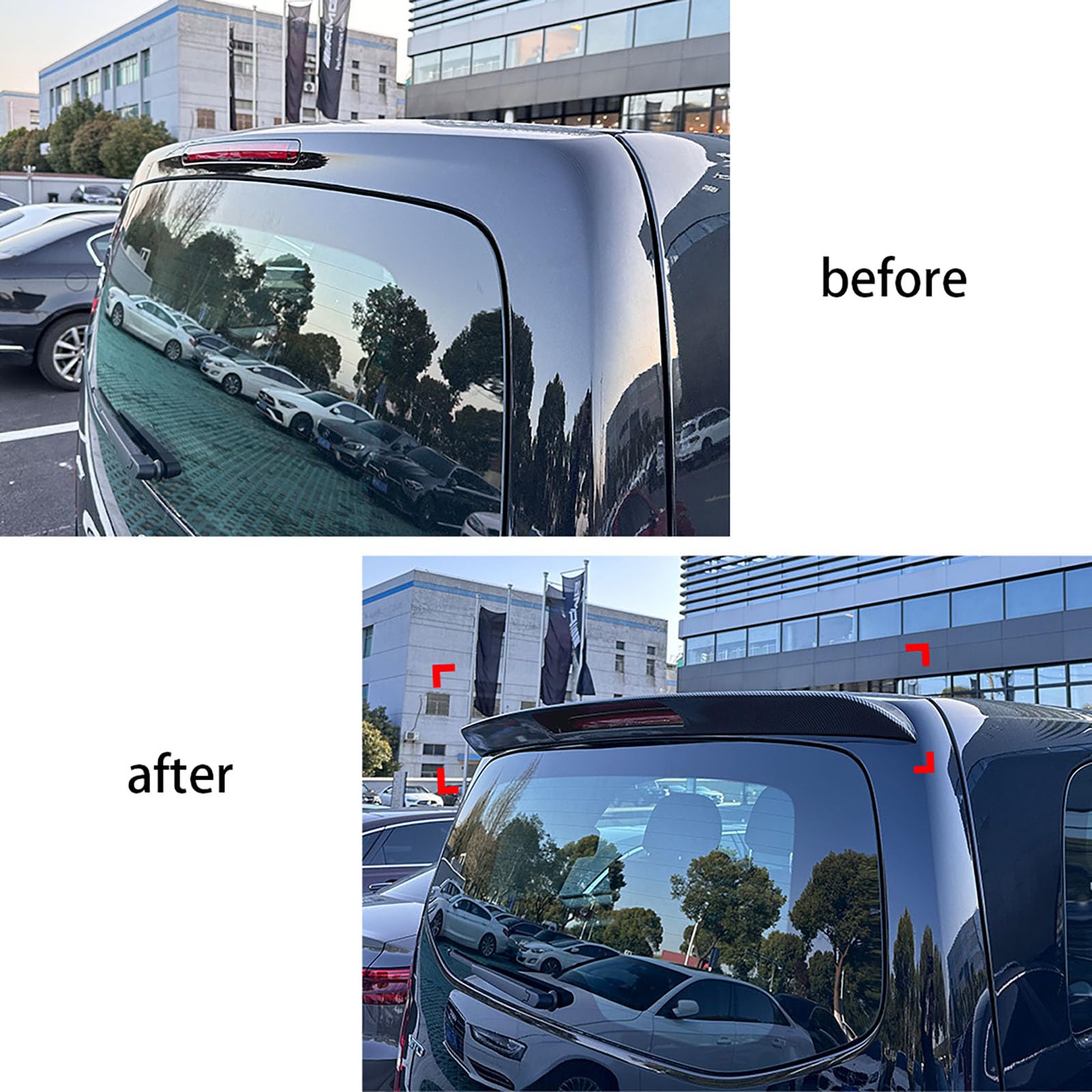 Spoiler Auto per Mercedes-Benz Vito Vito W447 2016-2023, Spoiler Alettone Elevata Resistenza al Calore Accessori Auto
