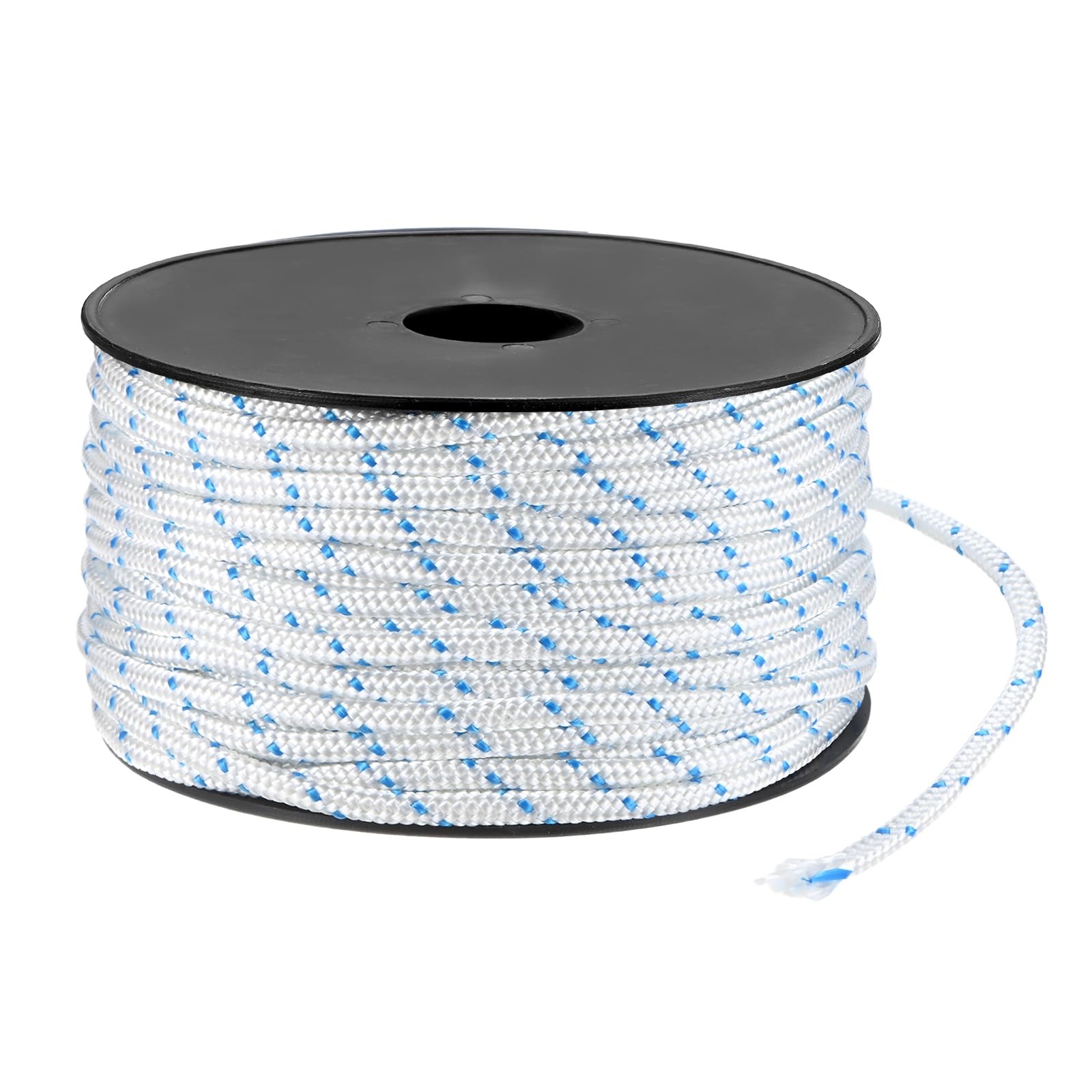 M METERXITY Cuerda de arranque de retroceso de 5,5 mm, 50 m, cuerda de arranque, cuerda de nailon para cortacésped, sierra de cadena, recortadora, cortador de cepillo [blanco azul]