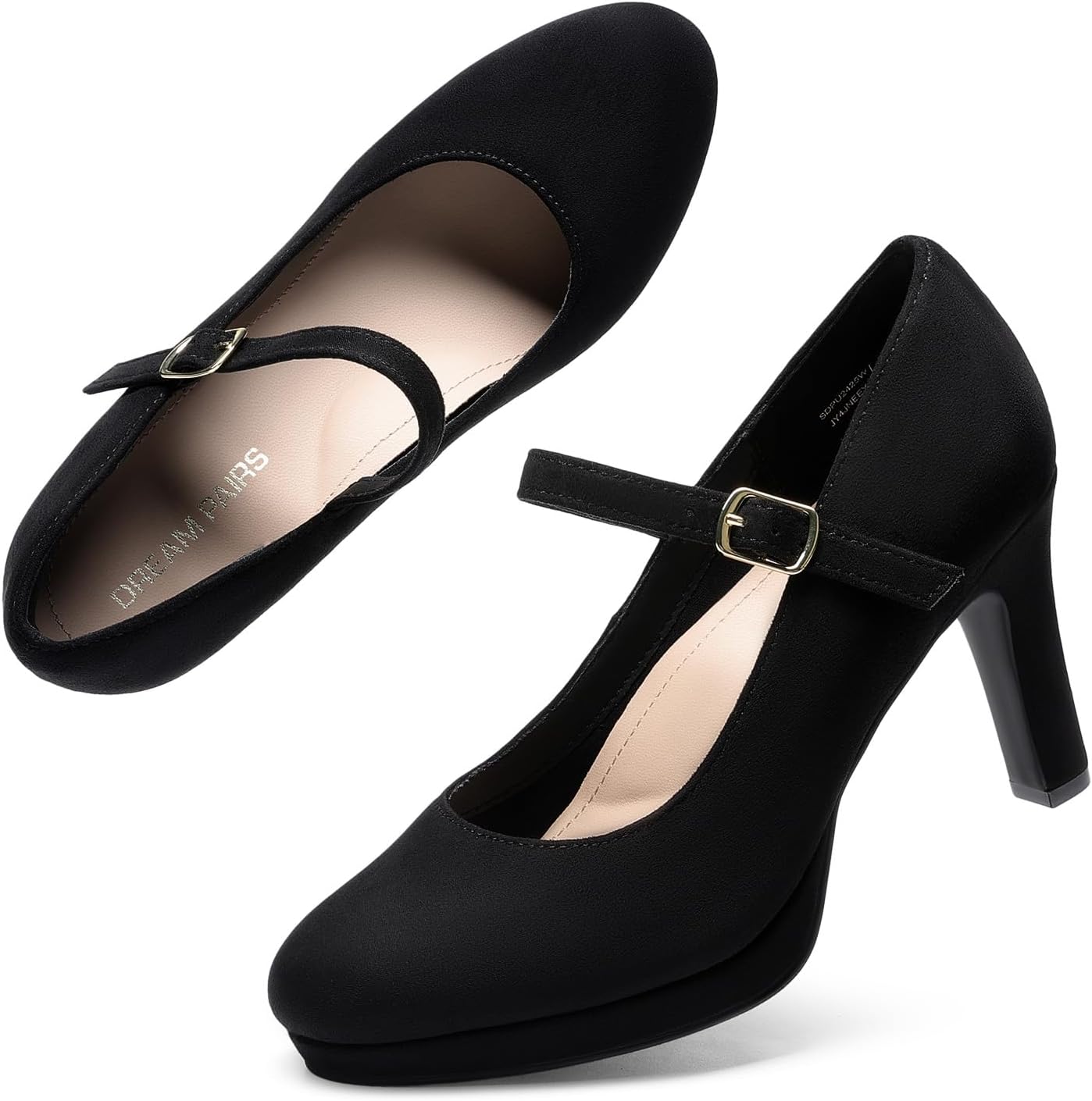 DREAM PAIRS Women's Pumps Close Toe Classic High Heels Round Toe Comfortable Low Platform Mary Jane Dress Shoes - Image 7