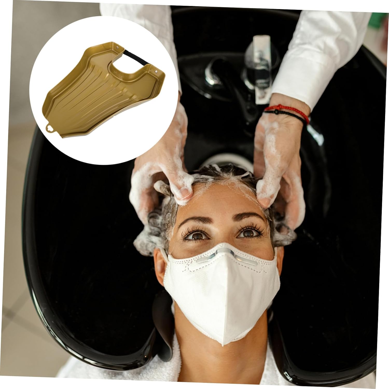Portable Plastic Hair Washing Tray with Flexible Neck Support Lightweight Shampoo Basin for Elderly and Disabled Non-Slip Salon Hairdressing Tool for Home and