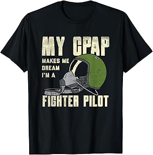 Snoring, CPAP as a fighter pilot mask funny Gift T-Shirt