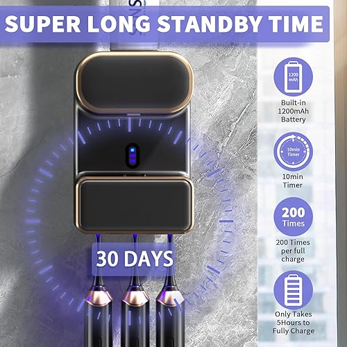 Miniatura 5 de Dispensador automático de pasta de dientes, dispensador eléctrico de pasta de dientes montado en la pared con 3 ranuras para pasta de dientes,