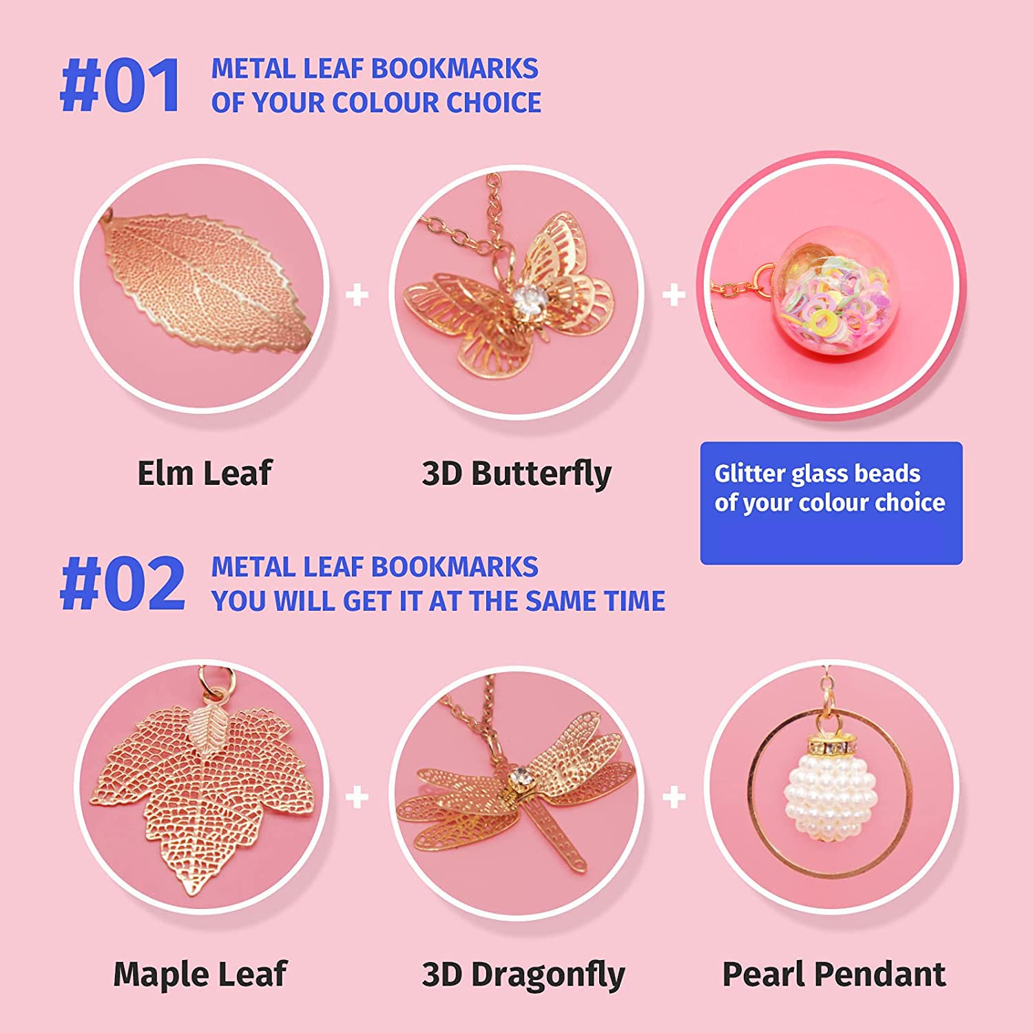 HEYMILA Metall Lesezeichen 2-tlg. - Mit 3D Schmetterling & Libelle In Geschenkbox