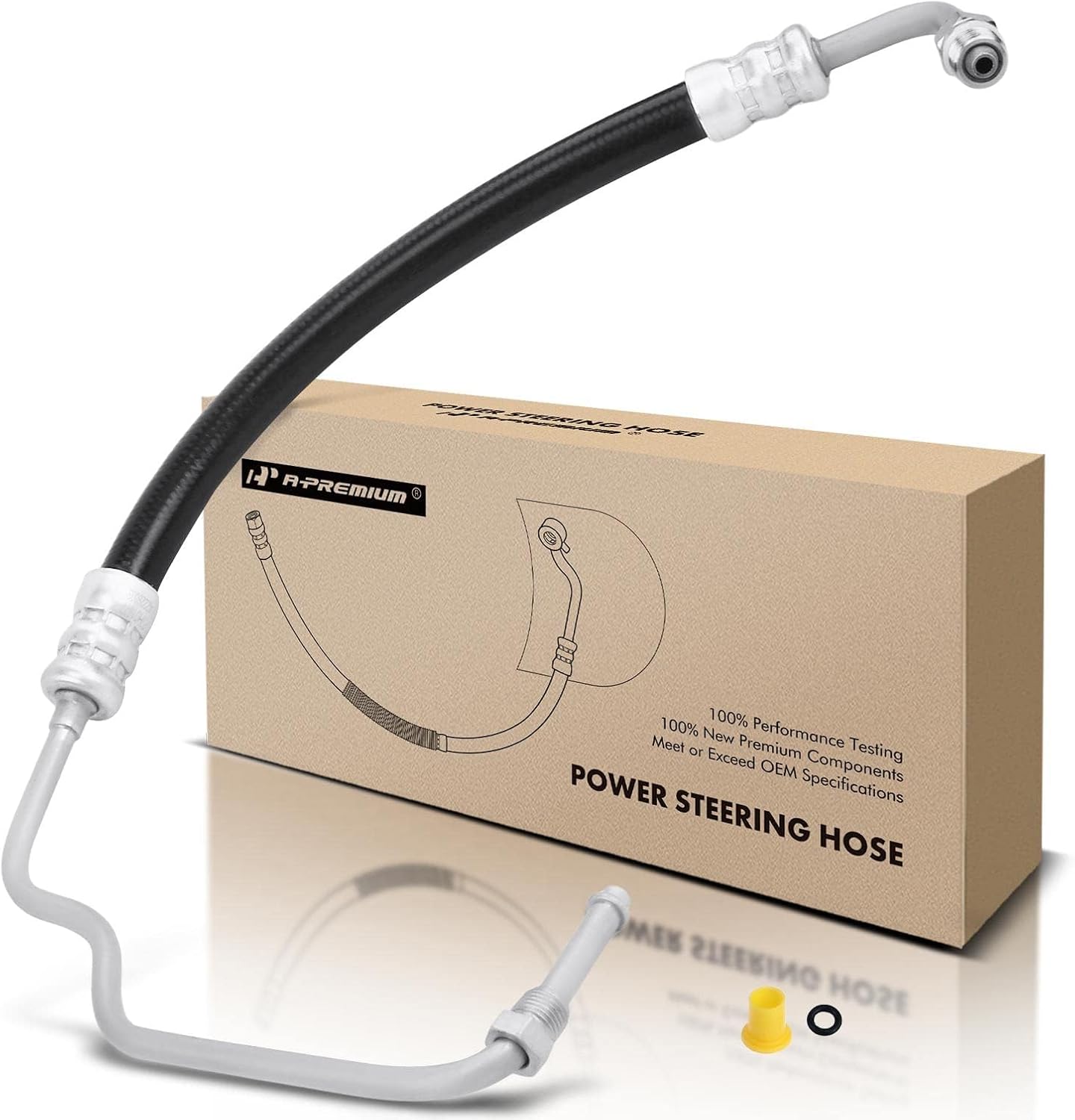 A-Premium Power Steering Pressure Hose Line Assembly Compatible with Ford Excursion 2000-2005, F-250 Super Duty 1999-2004, F-350 Super Duty 1999-2004, 5.4L, Pump To Rack/Gear