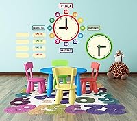 Vista 6 de D24TIME Juego de 34 tablones de anuncios de Telling Time, reloj decorativo para niños que aprenden a decir la hora, decir la hora, práctica