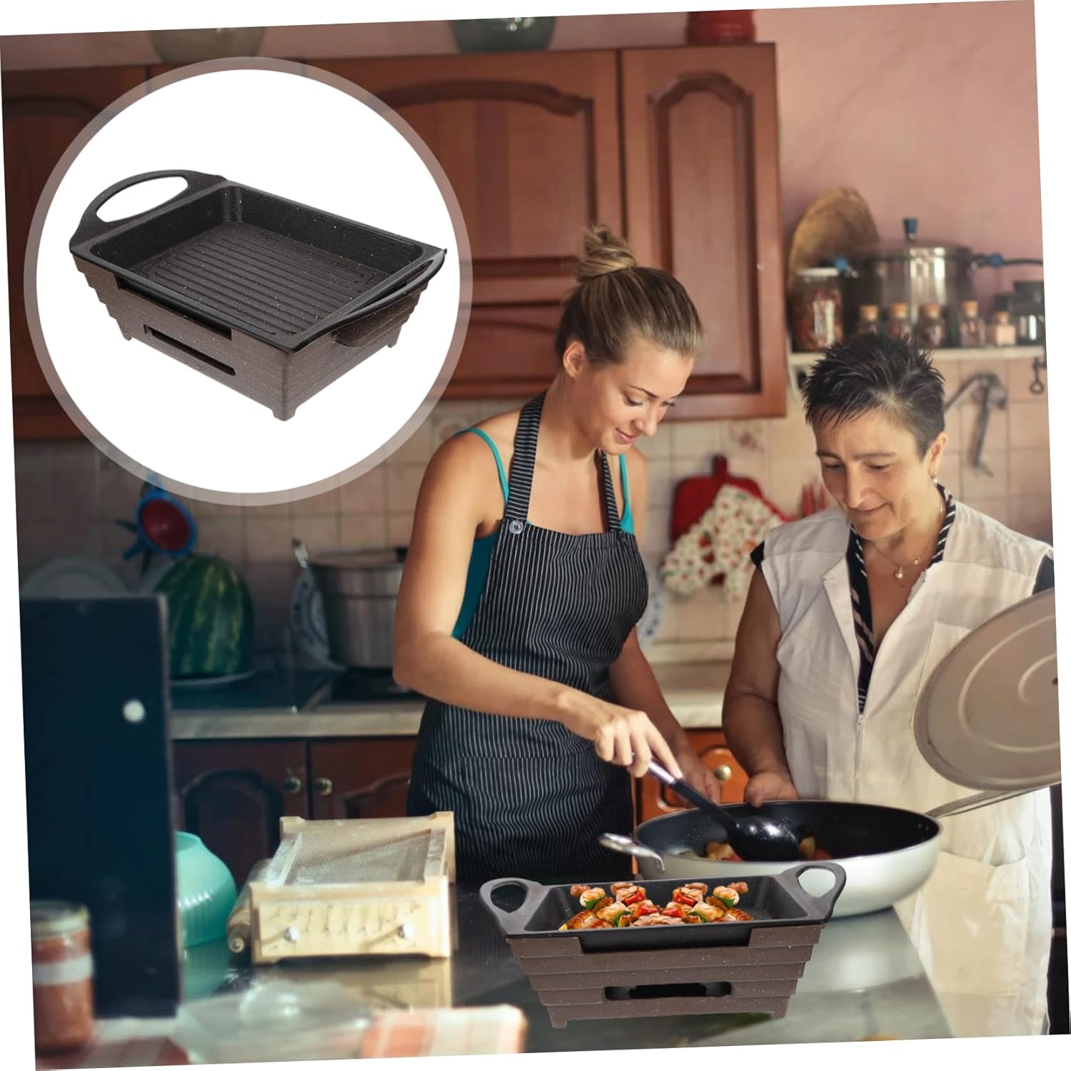 Amosfun 1pc Camping Grill Grilled Fish Stove Bbq Stove Portable Griddle for Family Picnic