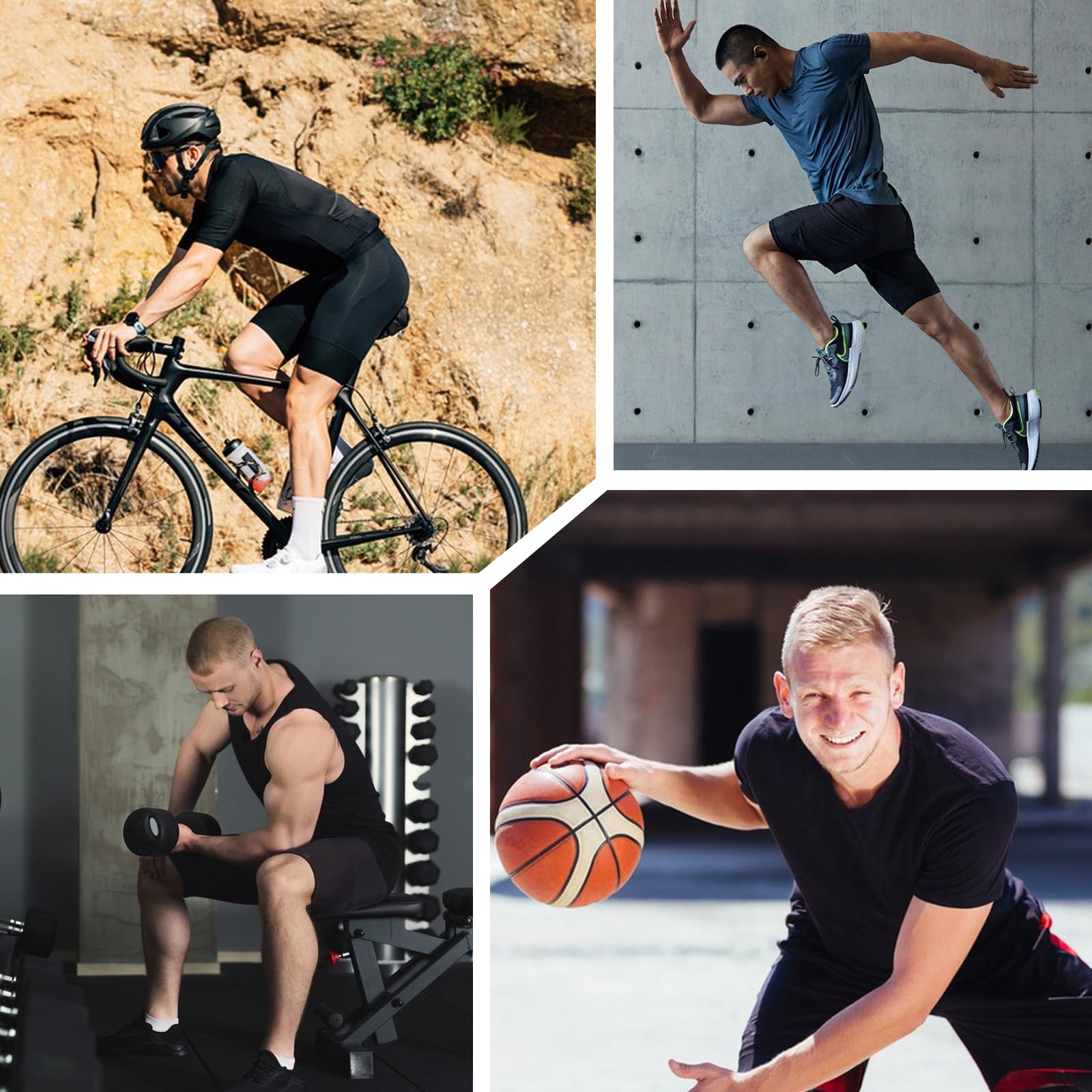 HYCOPROT Męskie spodenki kompresyjne z kieszeniami na telefon bielizna sportowa sportowe spodenki z warstwą bazową szybkoschnące trening bieganie aktywne